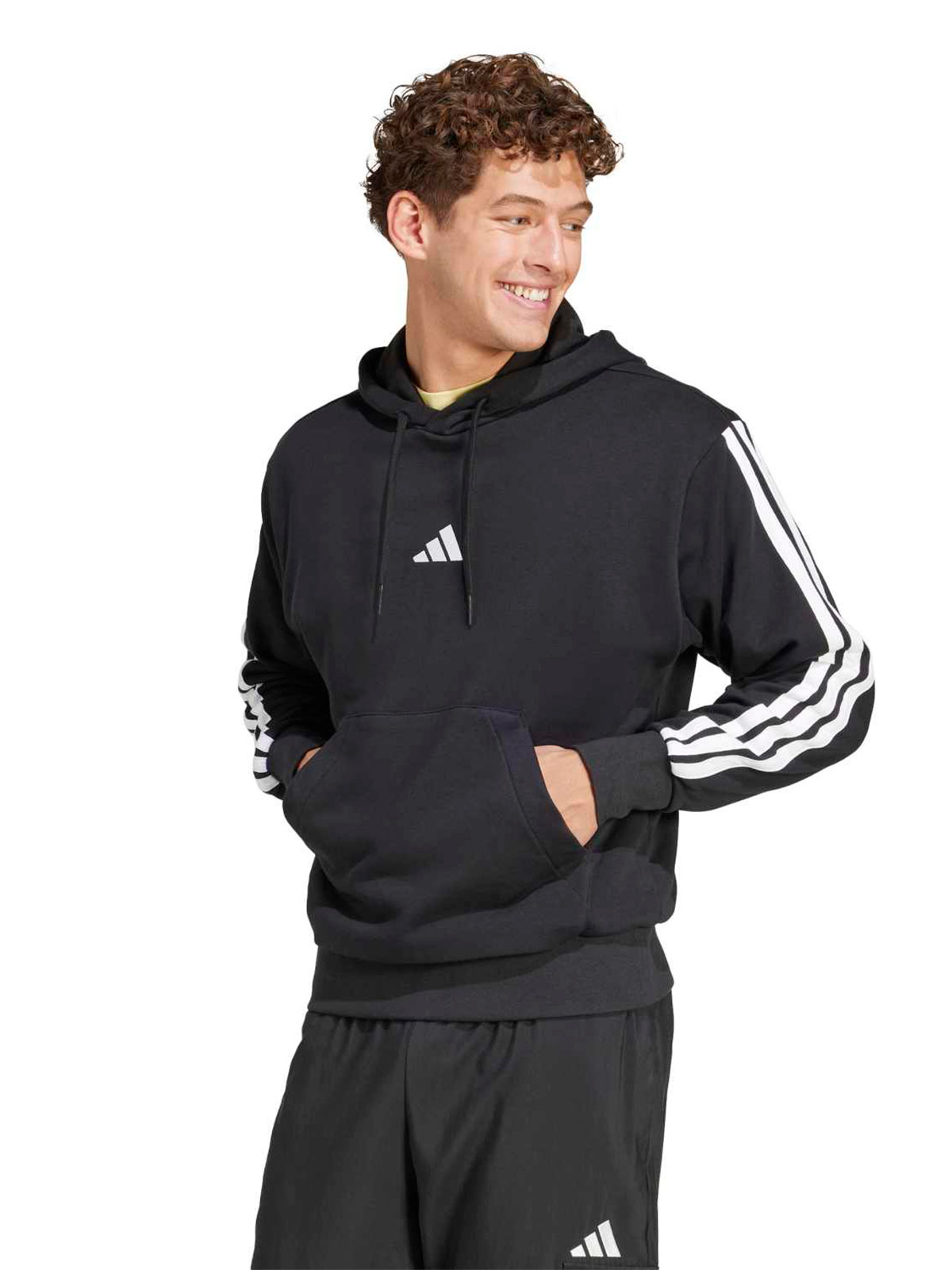 POLERÓN CON CAPUCHA HOMBRE ADIDAS ESSENTIALS 3 TIRAS - 1