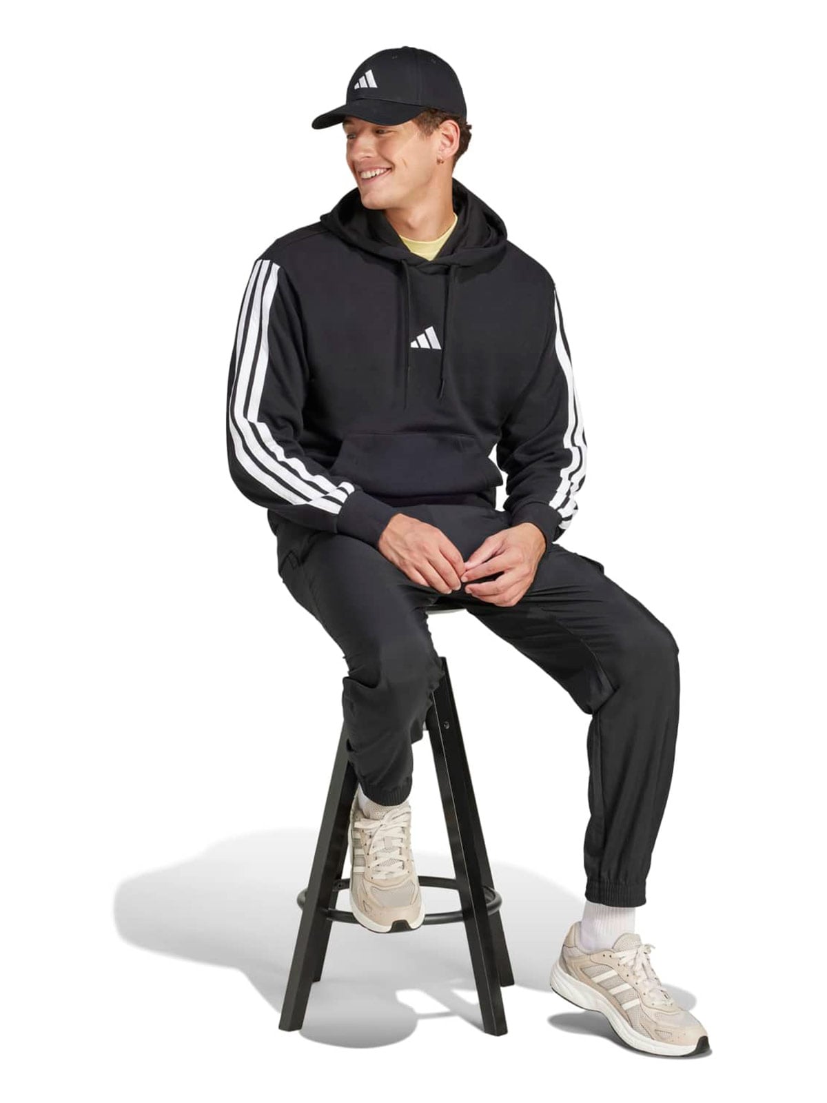 POLERÓN CON CAPUCHA HOMBRE ADIDAS ESSENTIALS 3 TIRAS - 3
