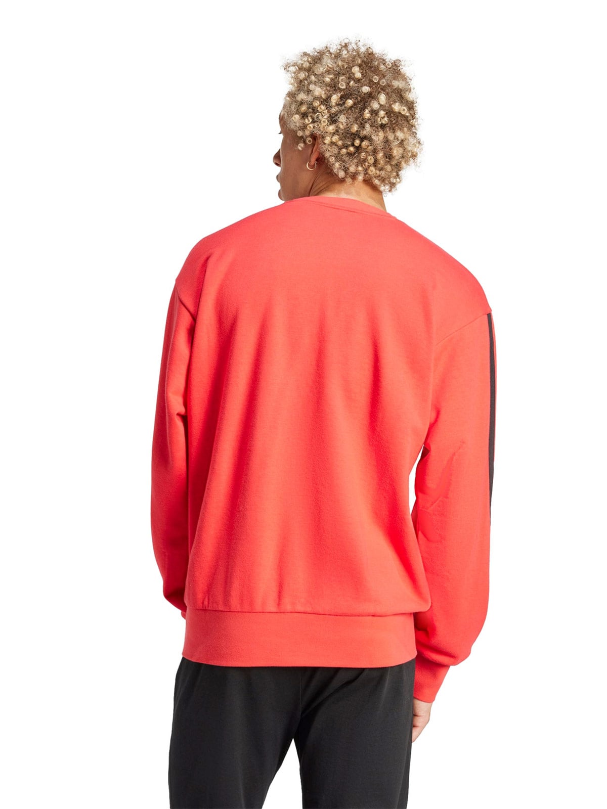 POLERA TRAINING HOMBRE ADIDAS ESSENTIALS THREE STRIPES FRENCH TERRY SWEATSHIRT ALGODÓN ROJO - 2