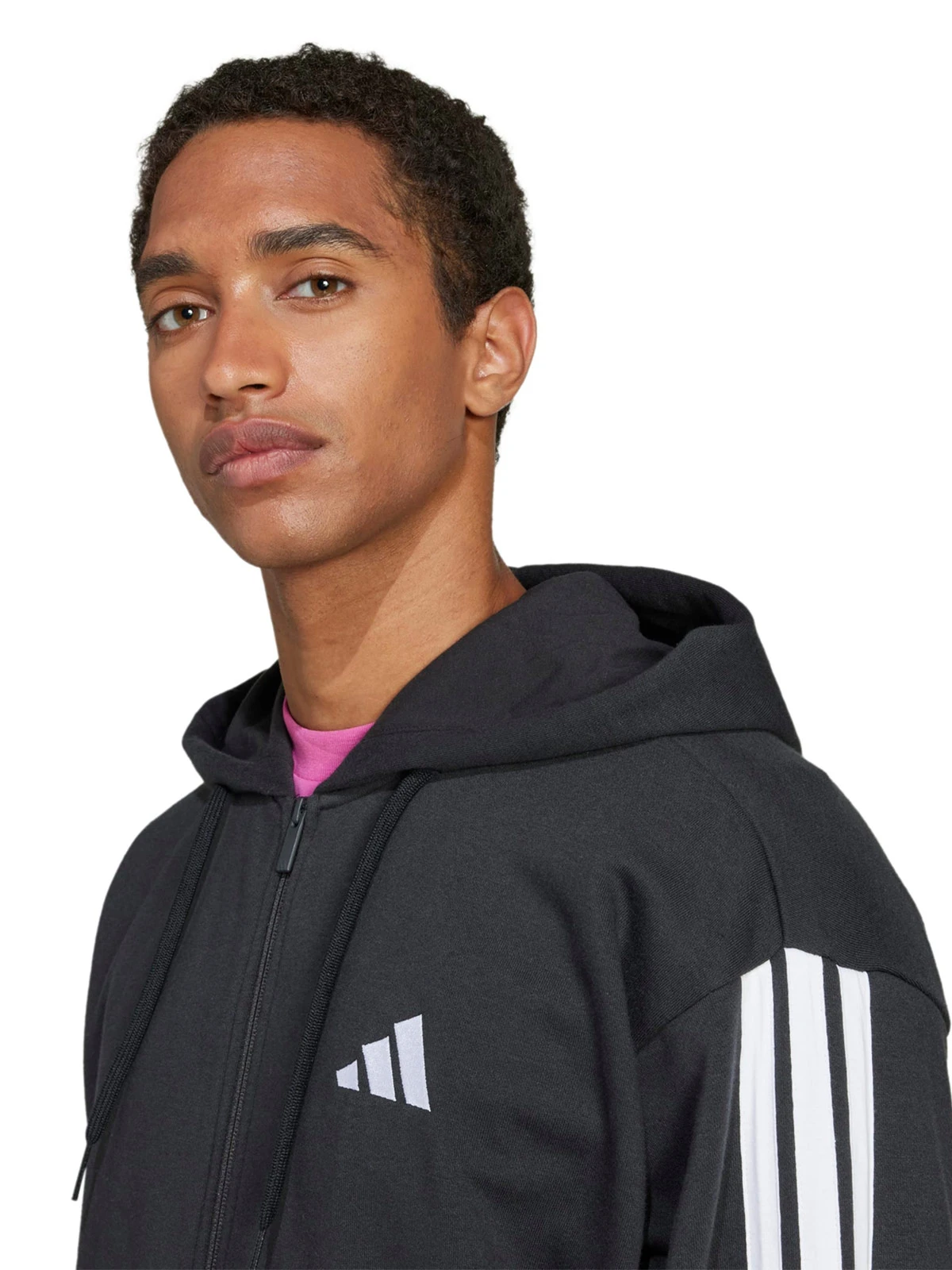 CASACA TRAINING HOMBRE ADIDAS ESSENTIALS 3-RAYAS FRENCH TERRY NEGRO - 3