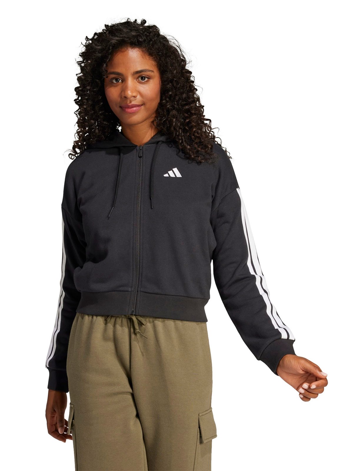 CASACA TRAINING MUJER ADIDAS ESSENTIALS 3-RAYAS NEGRO - 1