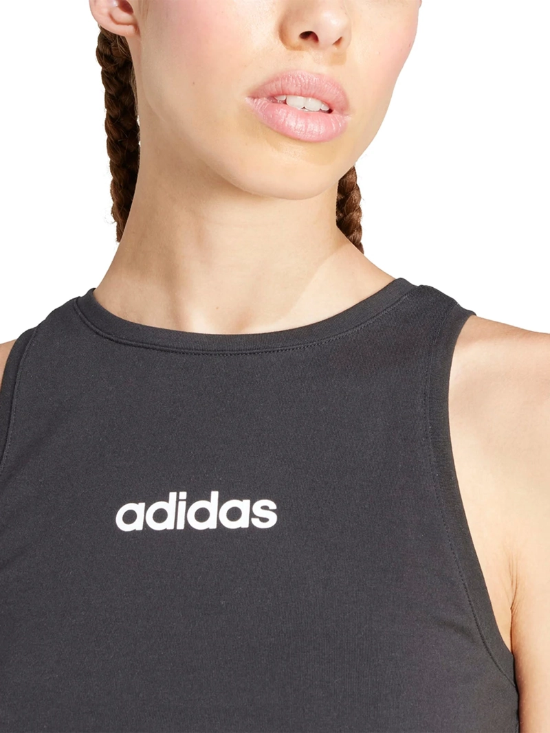 BVD TRAINING MUJER ADIDAS ESSENTIALS LINEAR SLIM COTTON TANK ALGODÓN NEGRO - 4