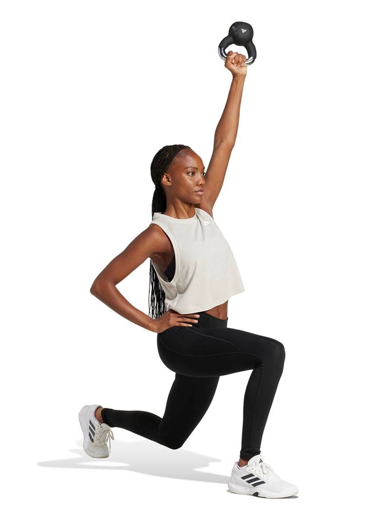 BVD TRAINING MUJER ADIDAS WORKOUT ESSENTIALS BOXY TANK BEIGE - 4