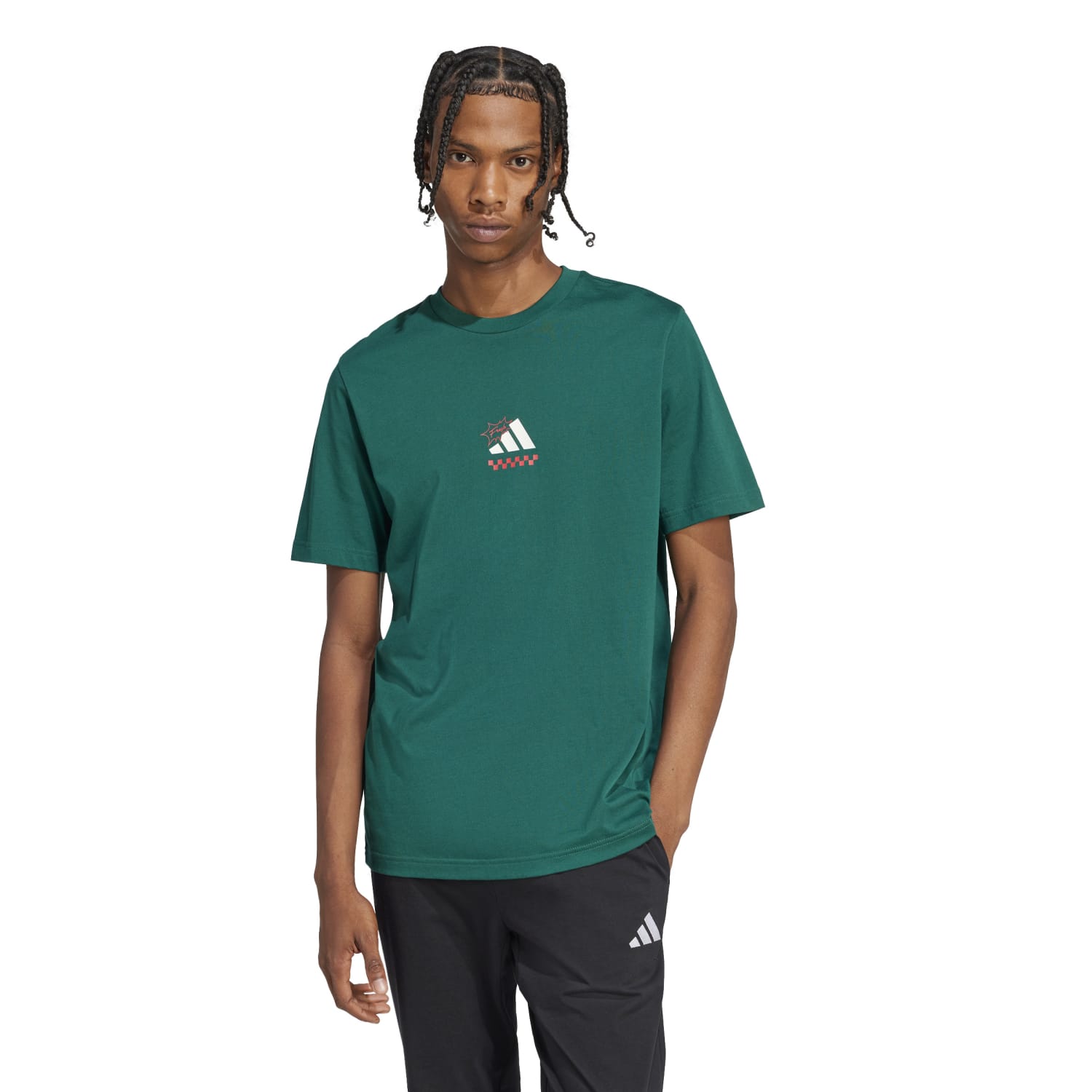 POLO HOMBRE ADIDAS CASUAL M L PIZZA TEE ALGODÓN VERDE - 1
