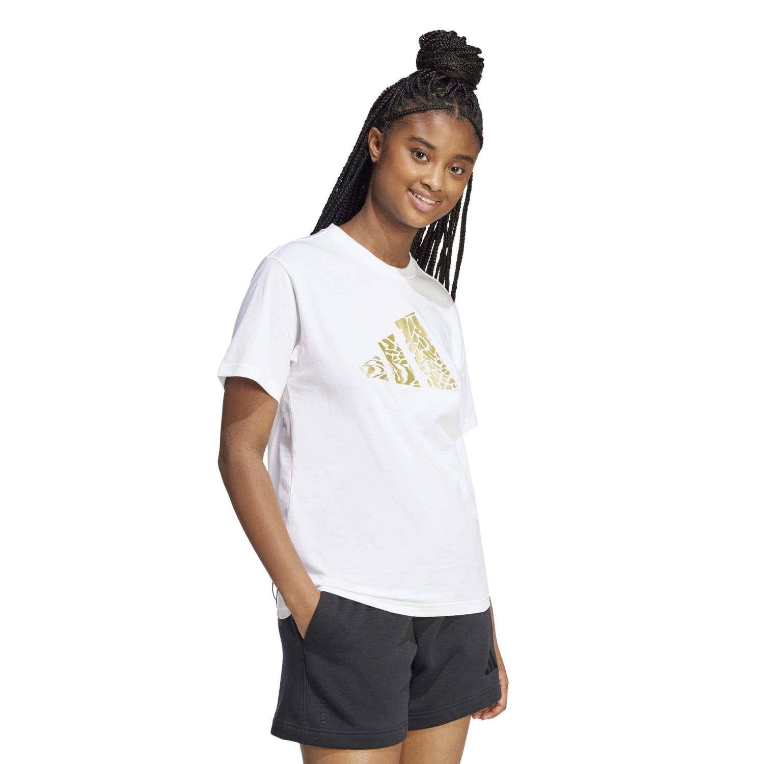 POLO MUJER ADIDAS CASUAL W T MET TEE JN9130 ALGODÓN BLANCO - 3