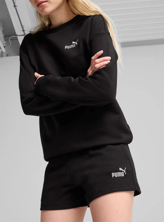 SHORT MUJER PUMA ESS SMALL NO. 1 LOGO 4'' 682438 01 ALGODÓN NEGRO - 4