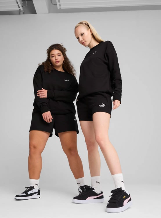 SHORT MUJER PUMA ESS SMALL NO. 1 LOGO 4'' 682438 01 ALGODÓN NEGRO - 1