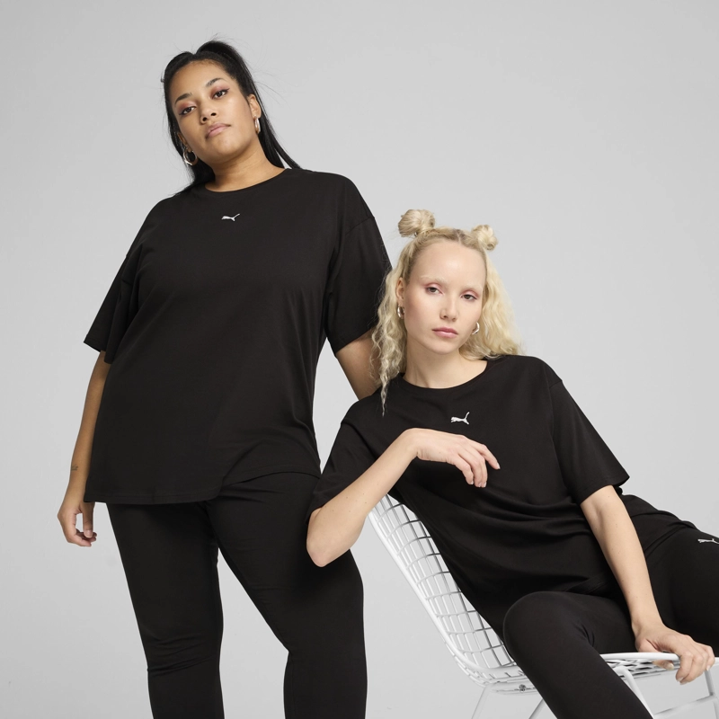 POLO MUJER PUMA ESS LOGO RELAXED TEE ALGODÓN NEGRO - 1