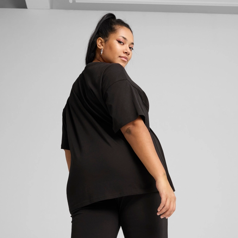 POLO MUJER PUMA ESS LOGO RELAXED TEE ALGODÓN NEGRO - 4