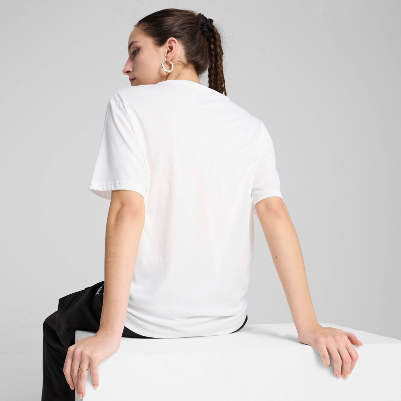 POLO MUJER PUMA ESS LOGO RELAXED TEE ALGODÓN BLANCO - 4