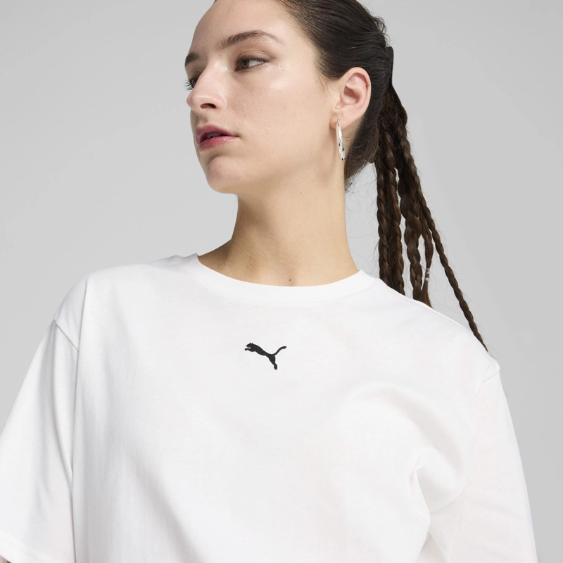 POLO MUJER PUMA ESS LOGO RELAXED TEE ALGODÓN BLANCO - 5