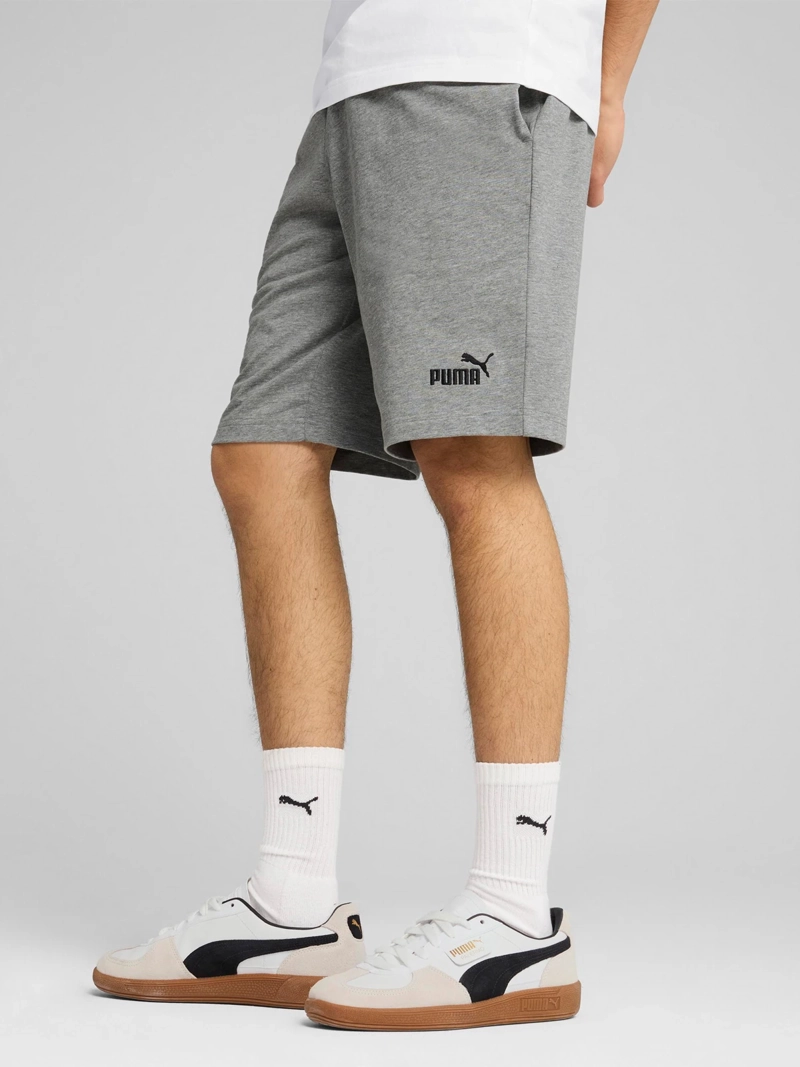 SHORT HOMBRE PUMA ESS NO. 1 LOGO JERSEY SHORTS 10'' ALGODÓN GRIS - 3
