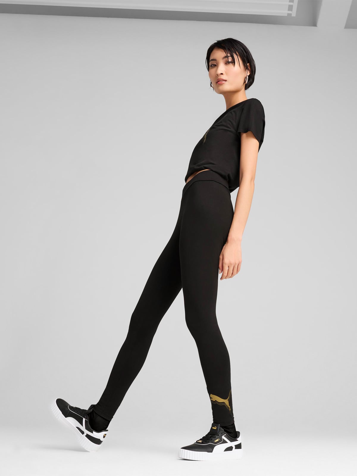 MALLAS MUJER PUMA ESS METALLIC LEGGINGS NEGRO - 3