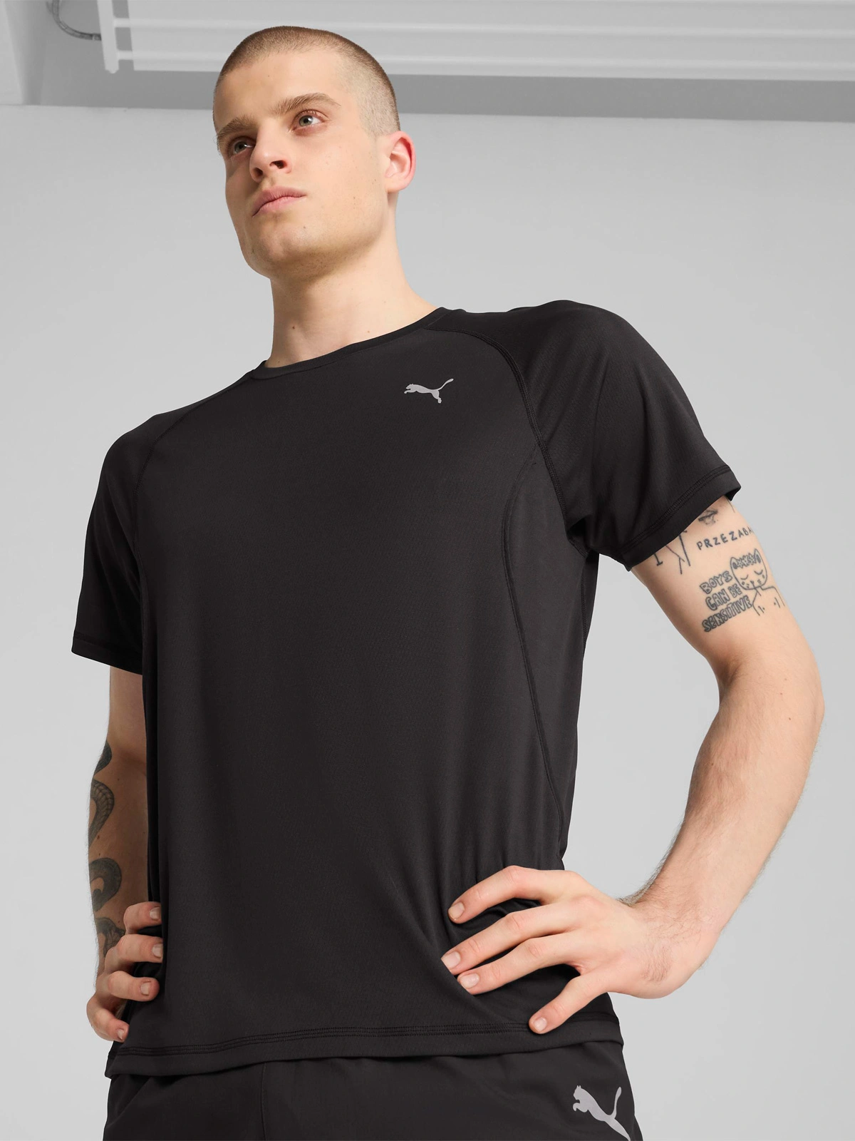 POLO HOMBRE PUMA M RUN VELOCITY TEE (POLY) NEGRO - 1