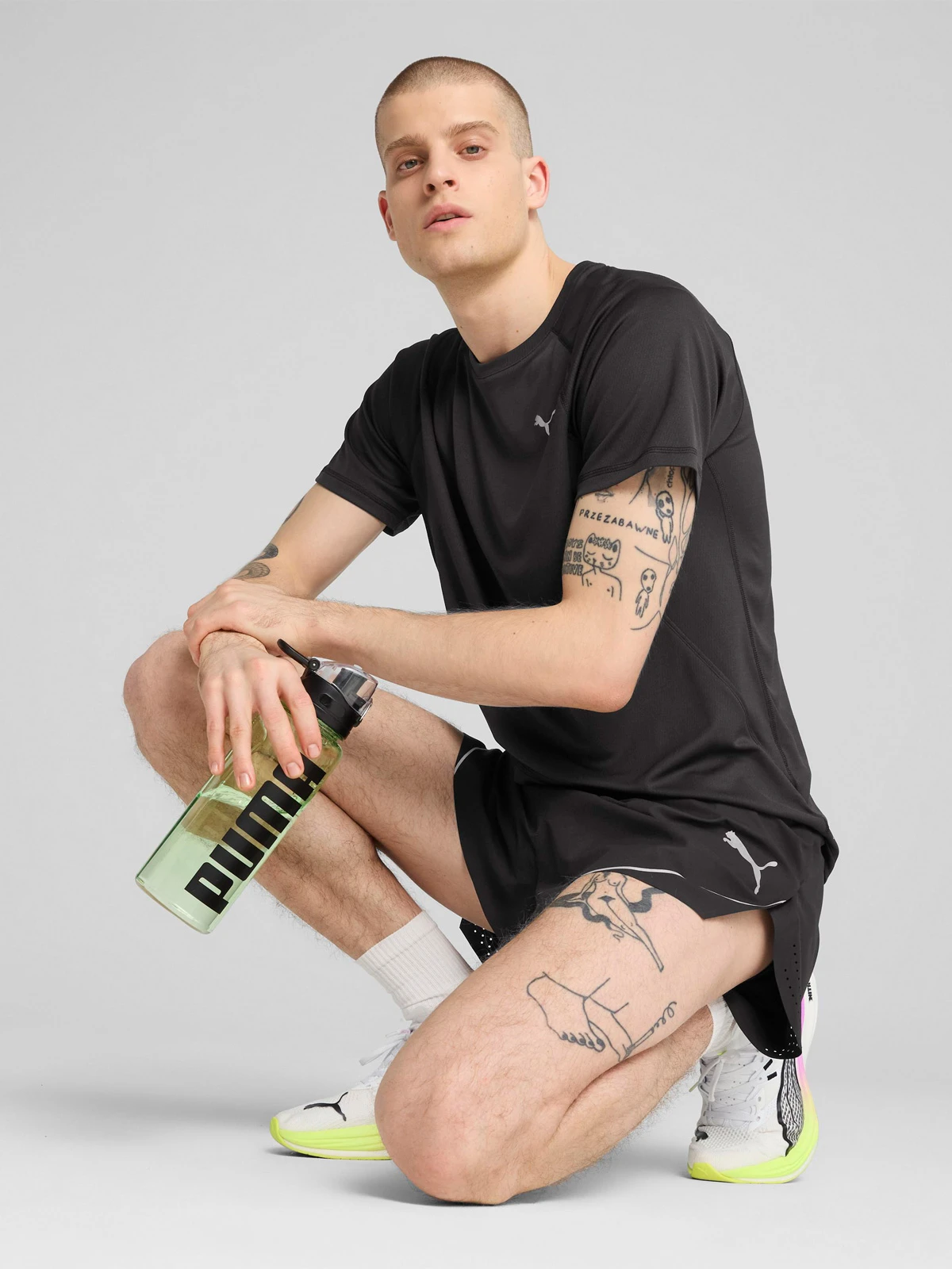 POLO HOMBRE PUMA M RUN VELOCITY TEE (POLY) NEGRO - 5