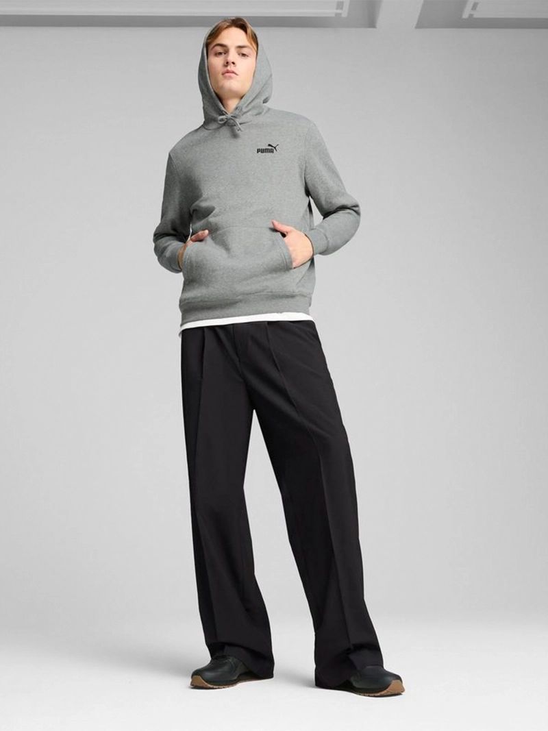 POLERÓN HOMBRE PUMA HOODIE ESSENTIALS NO.1 LOGO GRIS - 3