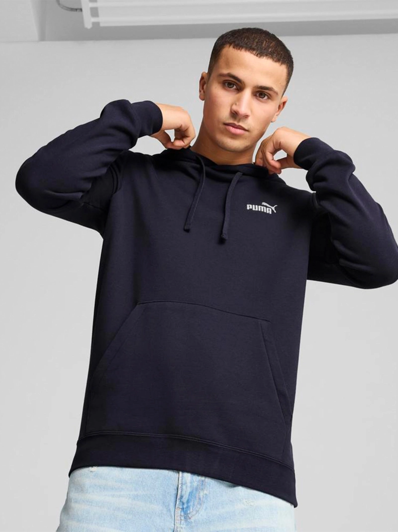 POLERÓN HOMBRE PUMA HOODIE ESSENTIALS NO.1 LOGO AZUL MARINO - 1
