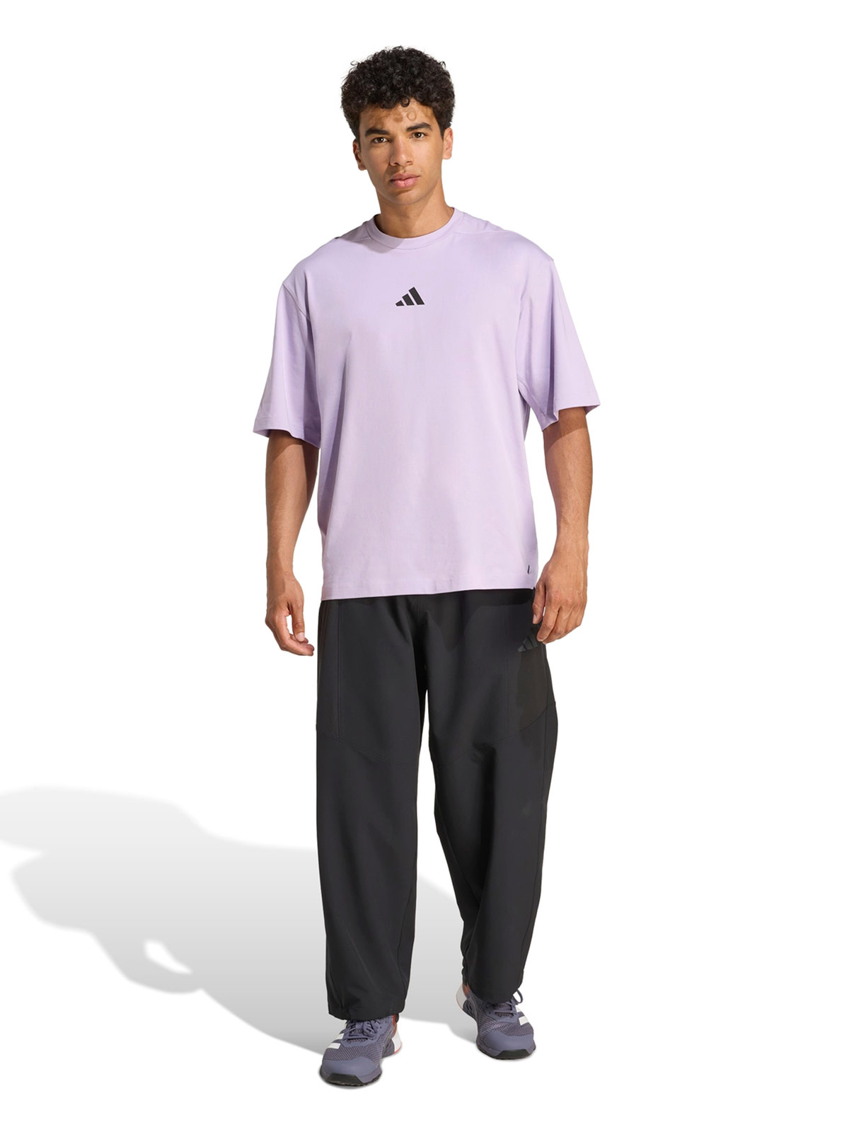 SUDADERA TRAINING HOMBRE ADIDAS FUTURE LOUNGE ALGODÓN MORADO - 5