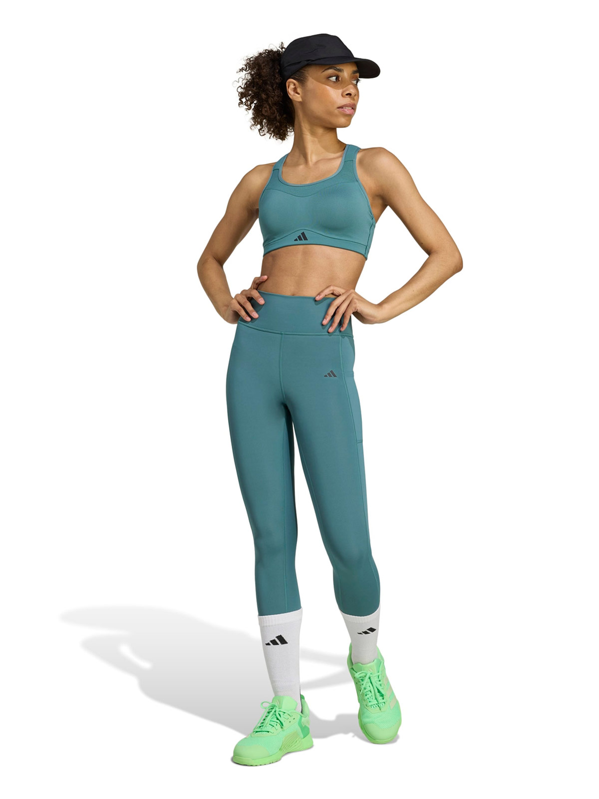 TOP TRAINING MUJER ADIDAS POWER TEE ALGODÓN VERDE - 3