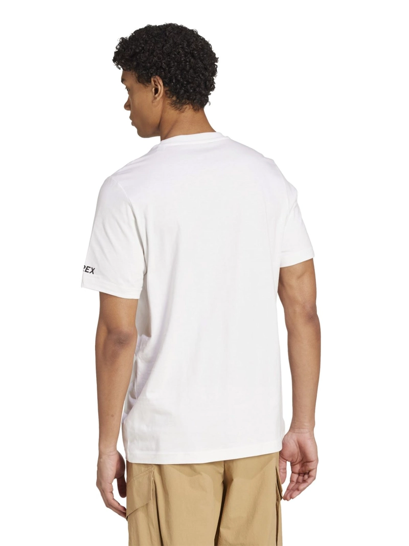 POLO TREKKING Y MONTAÑISMO HOMBRE ADIDAS SENDERISMO TERREX AOP ALGODÓN BLANCO - 3