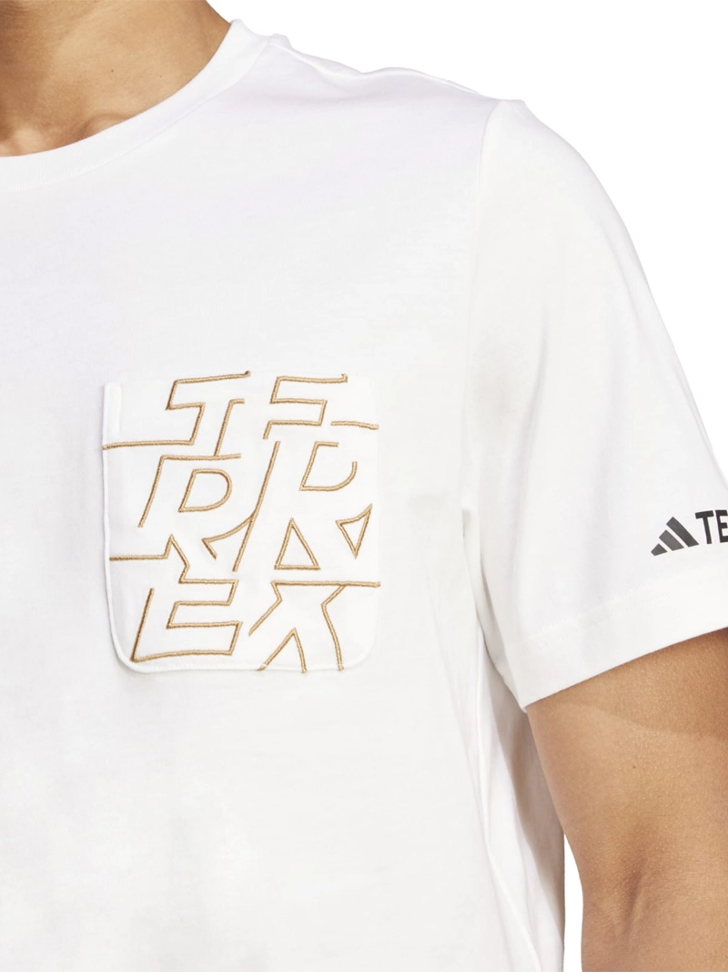 POLO TREKKING Y MONTAÑISMO HOMBRE ADIDAS SENDERISMO TERREX AOP ALGODÓN BLANCO - 4