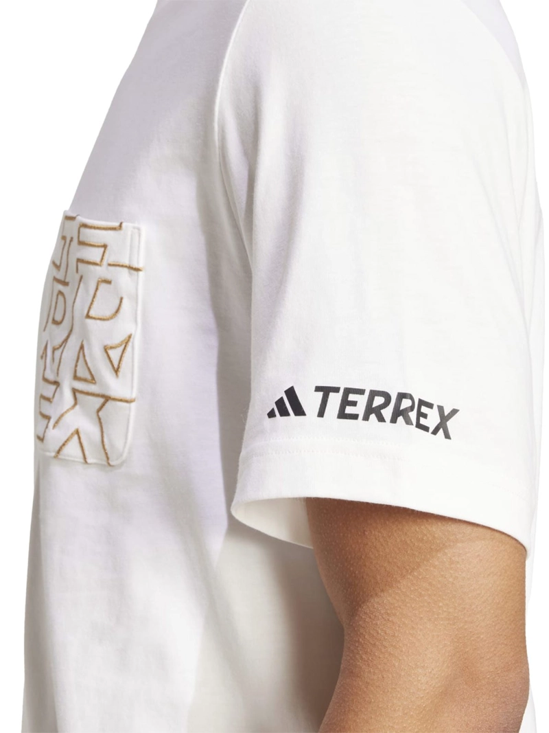 POLO TREKKING Y MONTAÑISMO HOMBRE ADIDAS SENDERISMO TERREX AOP ALGODÓN BLANCO - 5