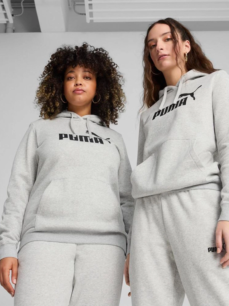 POLERÓN MUJER PUMA ESS N°1 LOGO HOODIE FL GRIS - 1