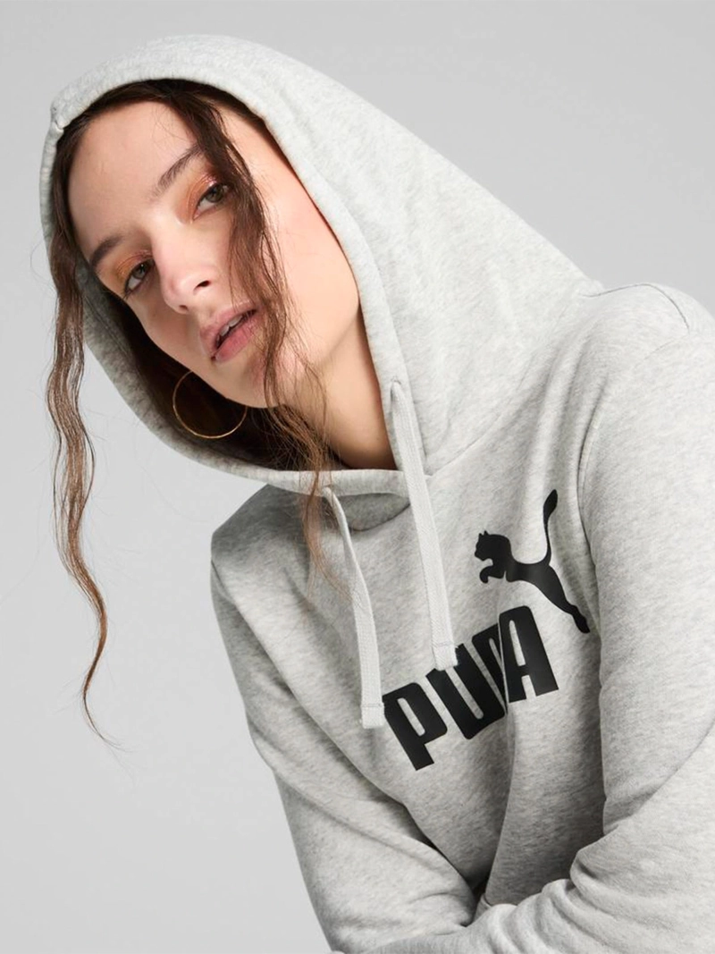 POLERÓN MUJER PUMA ESS N°1 LOGO HOODIE FL GRIS - 4