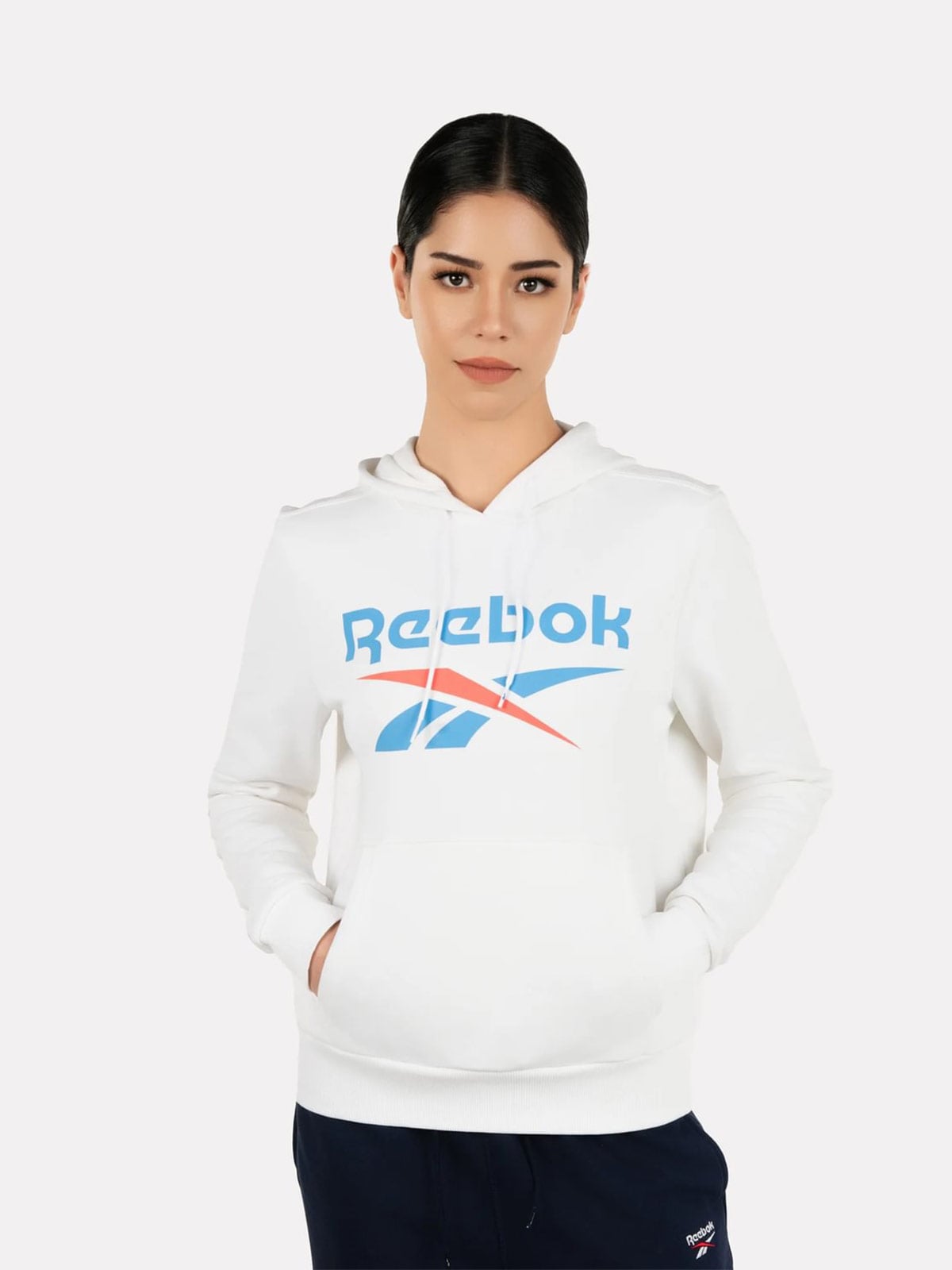 CASCA MUJER REEBOK IDENTITY BIG LOGO FLEECE HOODIE ALGODÓN BLANCO - 1