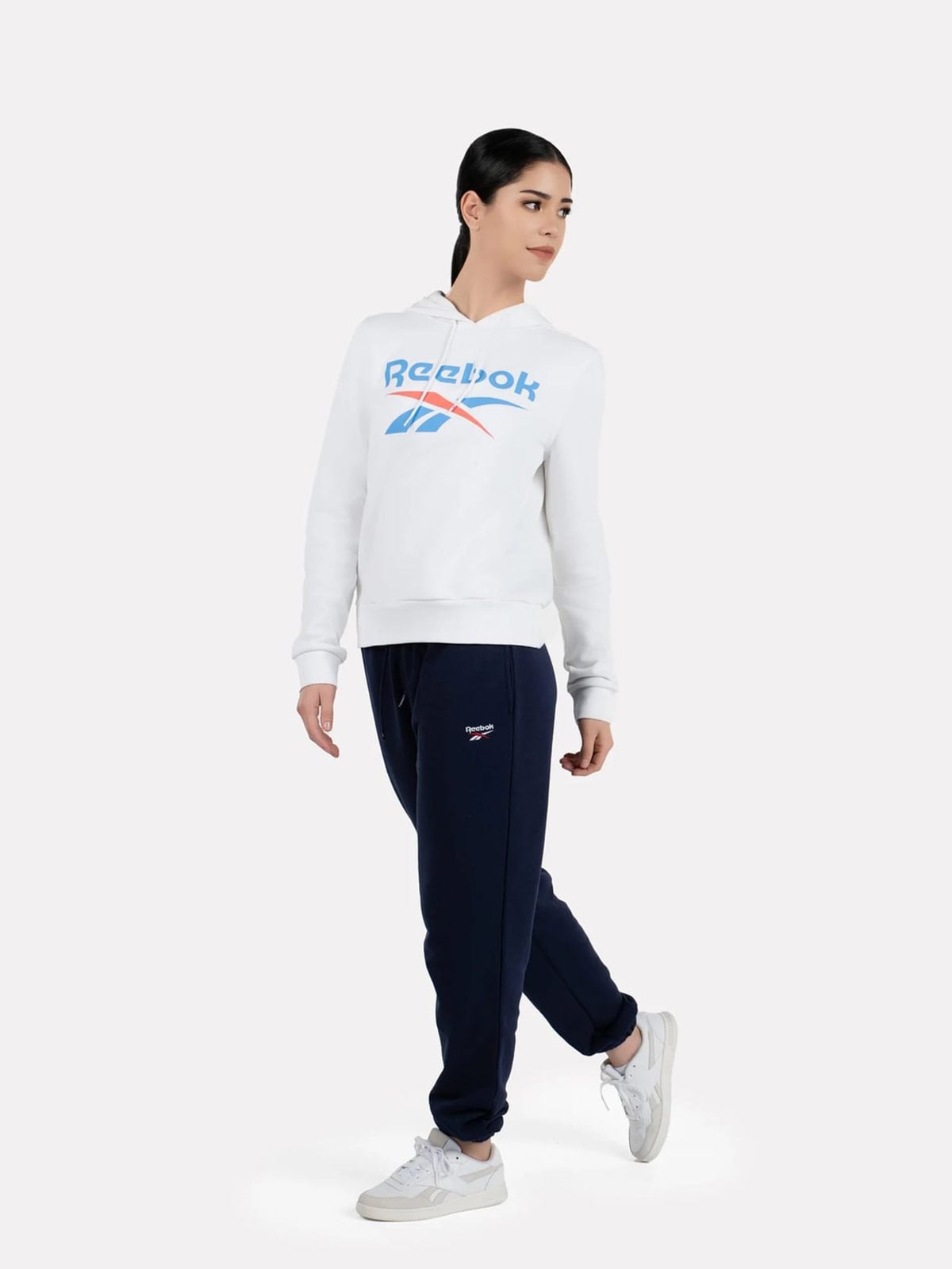 CASCA MUJER REEBOK IDENTITY BIG LOGO FLEECE HOODIE ALGODÓN BLANCO - 4