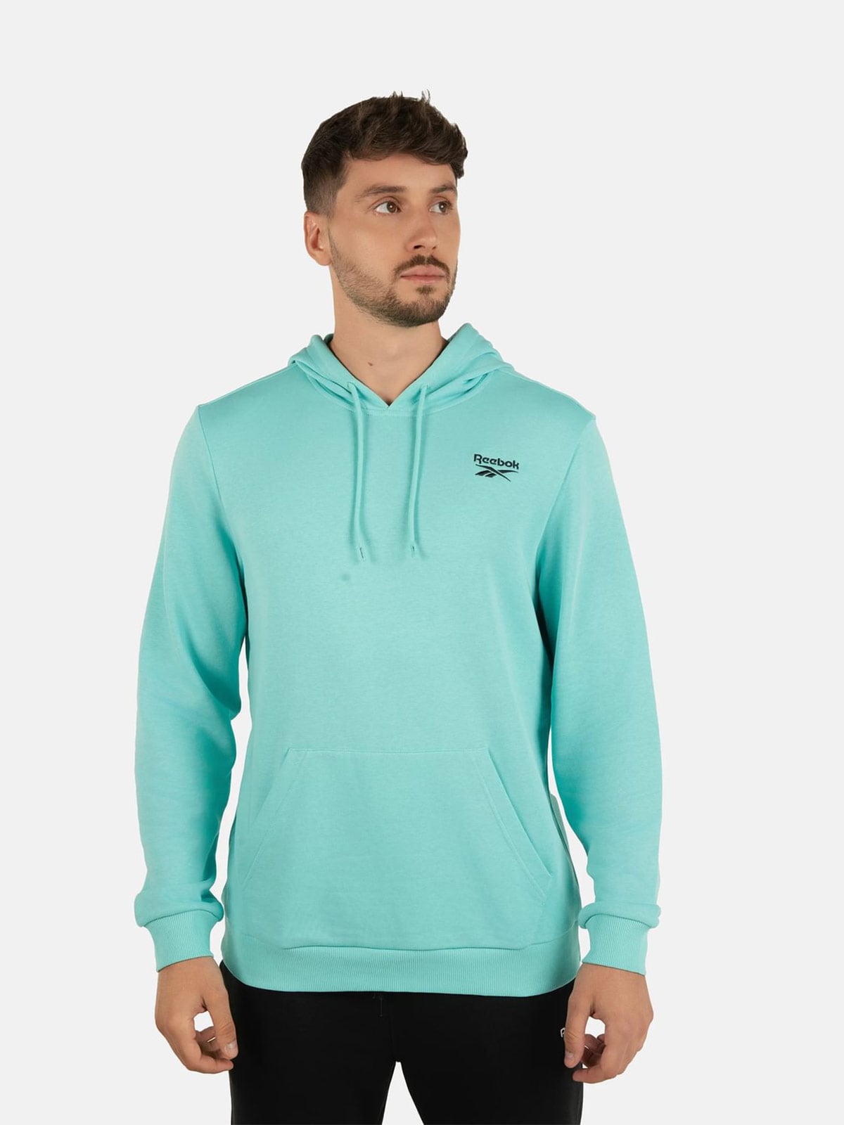 CASACA HOMBRE REEBOK IDENTITY SMALL LOGO FT HOODIE ALGODÓN CELESTE - 1