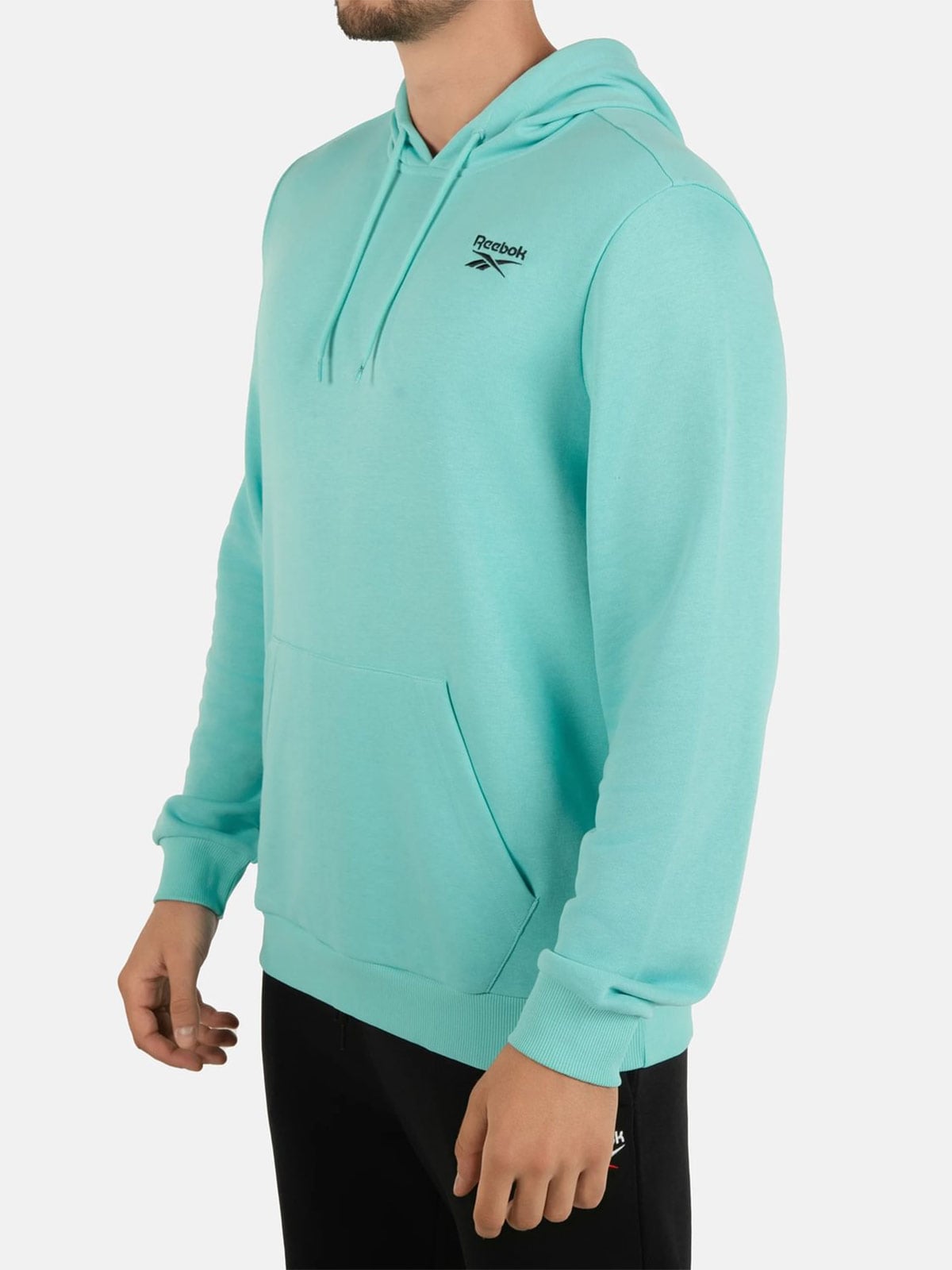 CASACA HOMBRE REEBOK IDENTITY SMALL LOGO FT HOODIE ALGODÓN CELESTE - 3