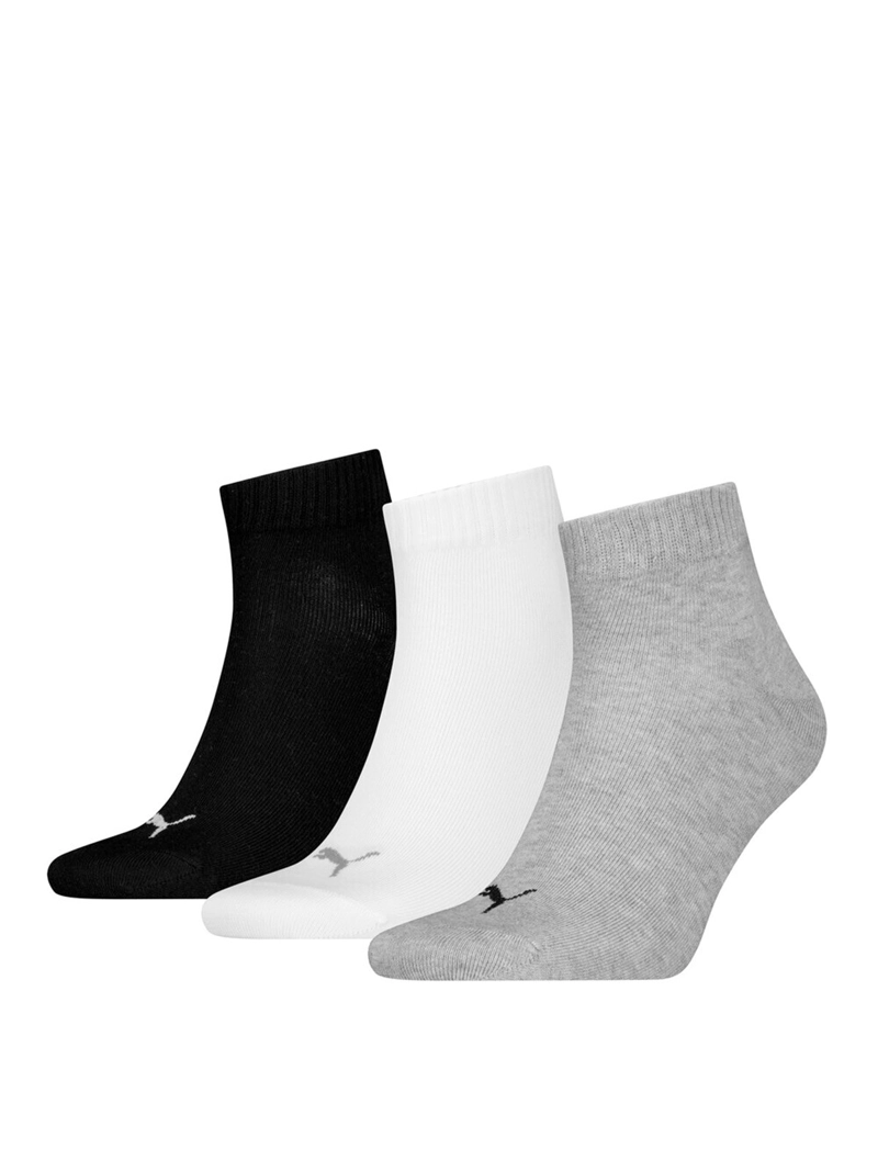 MEDIAS UNISEX PUMA QUARTER PLAIN NEBLA 35/38 - 3 PACK - 1