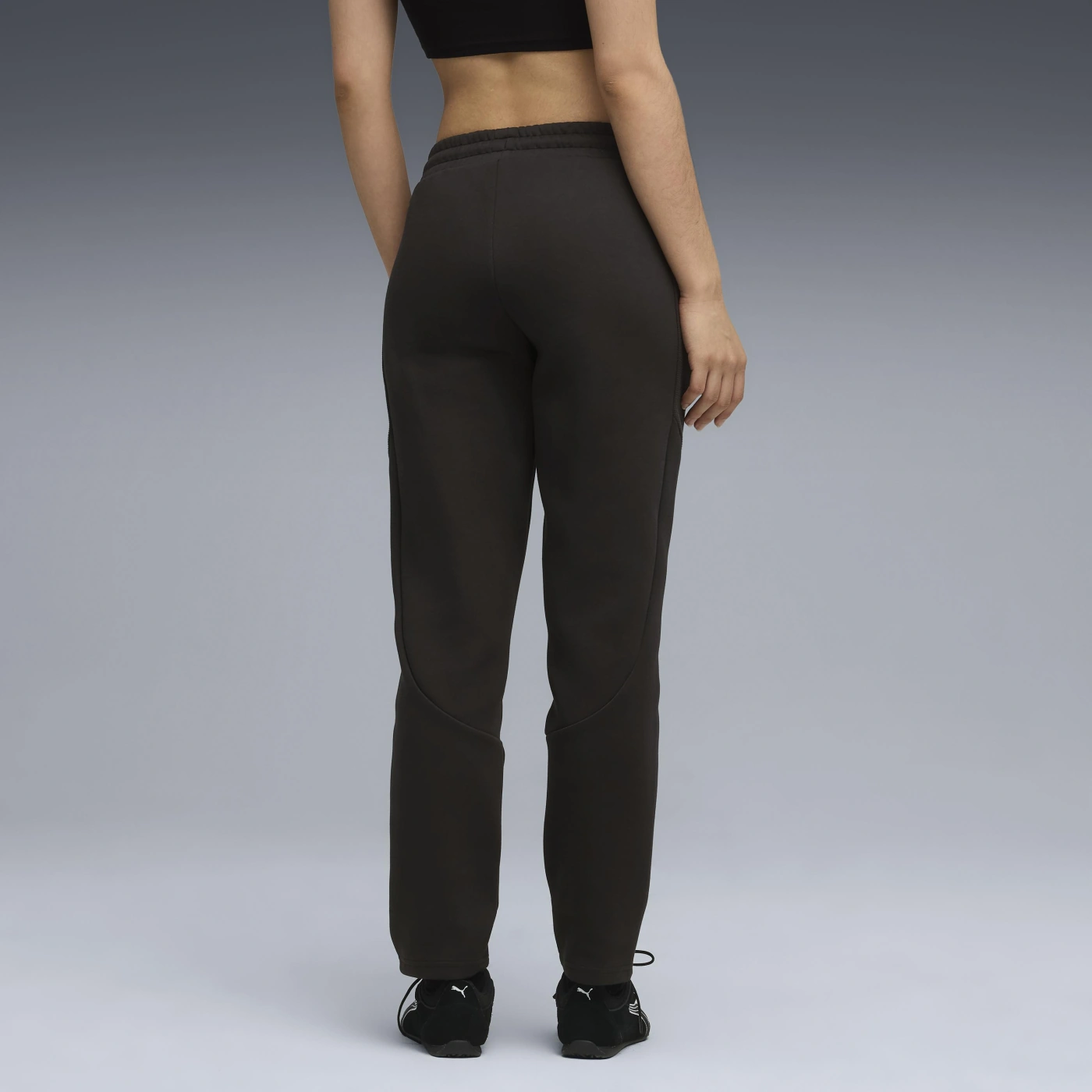 PANTALÓN BUZO ALGODÓN MUJER PUMA NEGRO EVOSTRIPE SWEATPANTS DK OP - 2