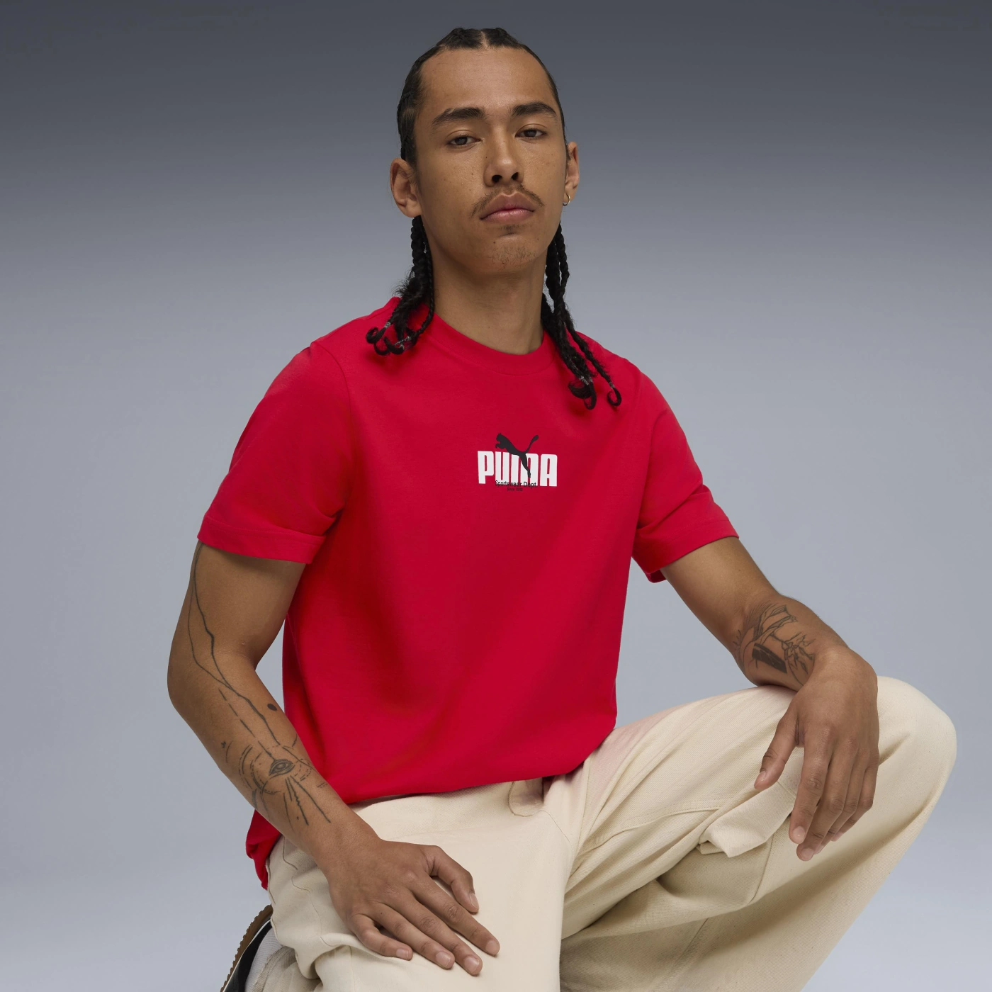POLERA HOMBRE PUMA ROJO GRAPHIC WORDING TEE - 1