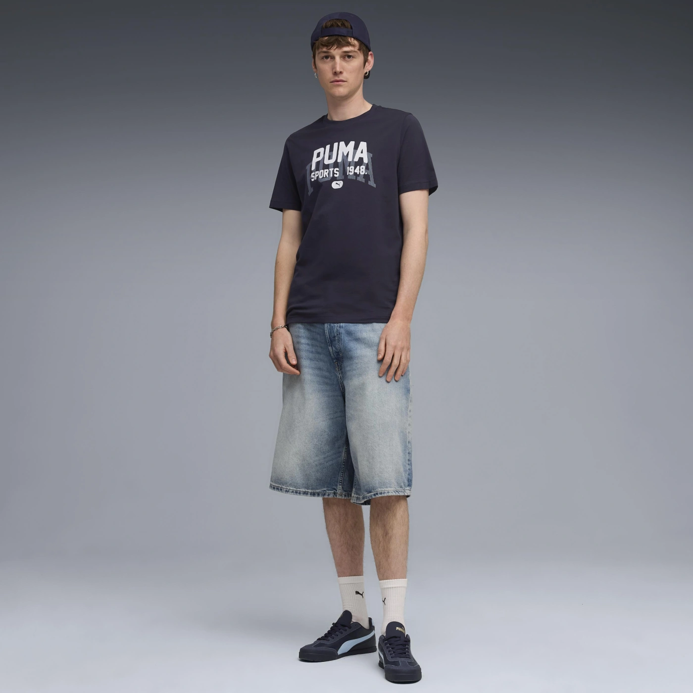 POLERA HOMBRE PUMA AZUL GRAPHIC VARSITY TEE - 3