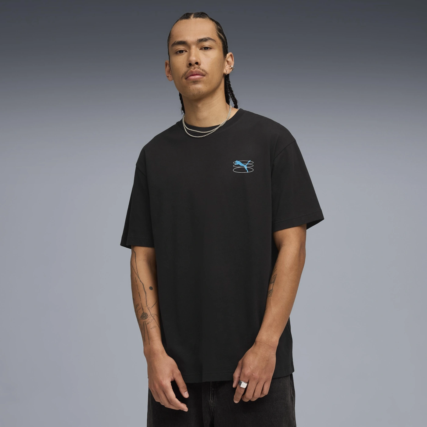 POLERA HOMBRE PUMA NEGRO GRAPHIC GRID TEE - 1