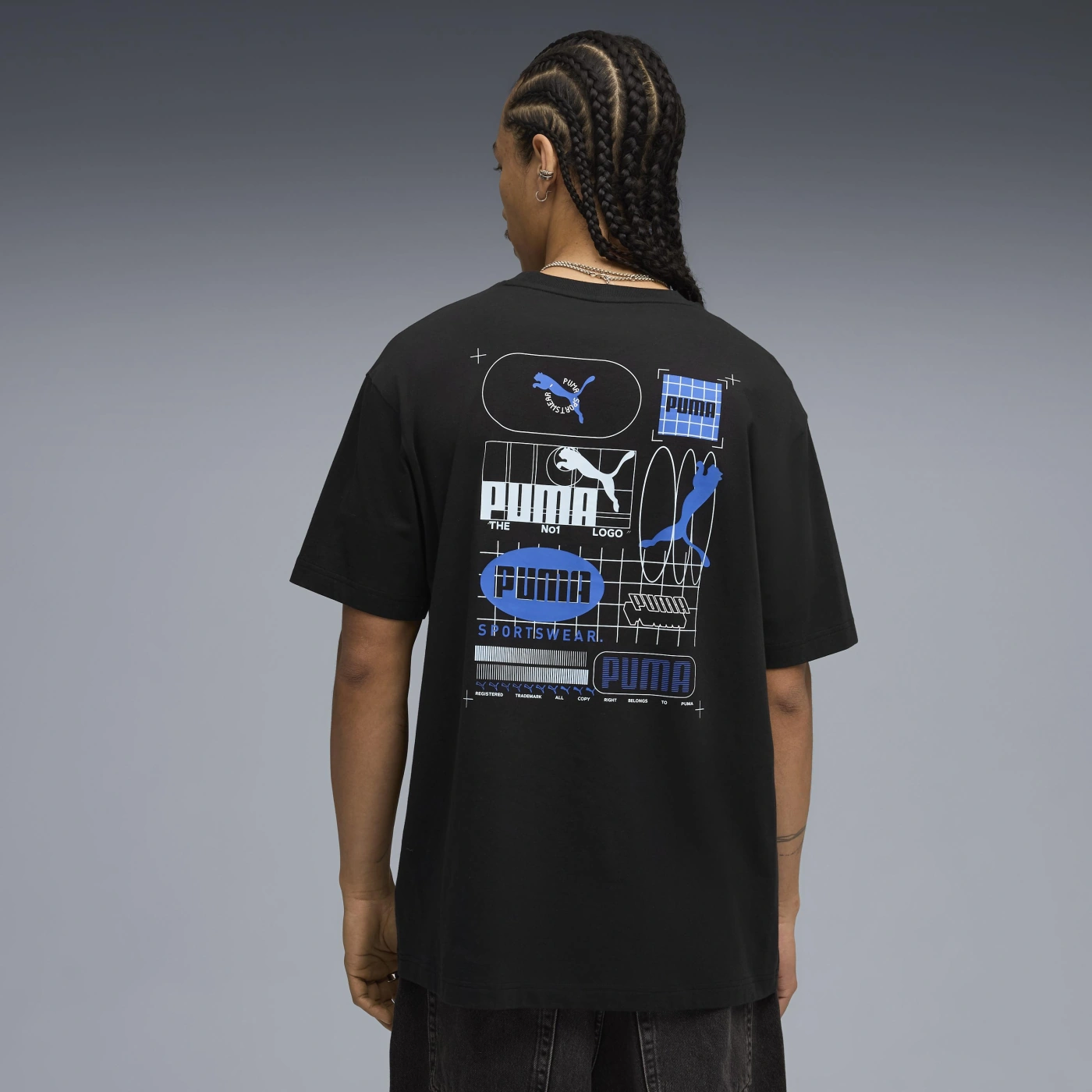 POLERA HOMBRE PUMA NEGRO GRAPHIC GRID TEE - 2
