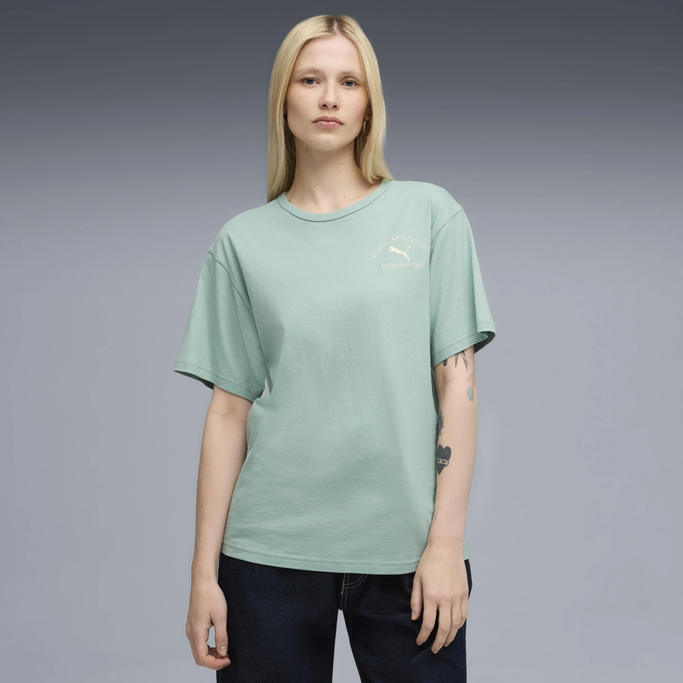 POLERA MUJER PUMA VERDE PUMA CLASS RELAXED TEE - 1