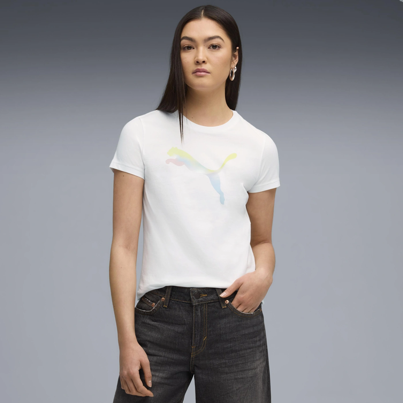 POLERA MUJER PUMA BLANCO GRAPHIC GRADIENT TEE - 1