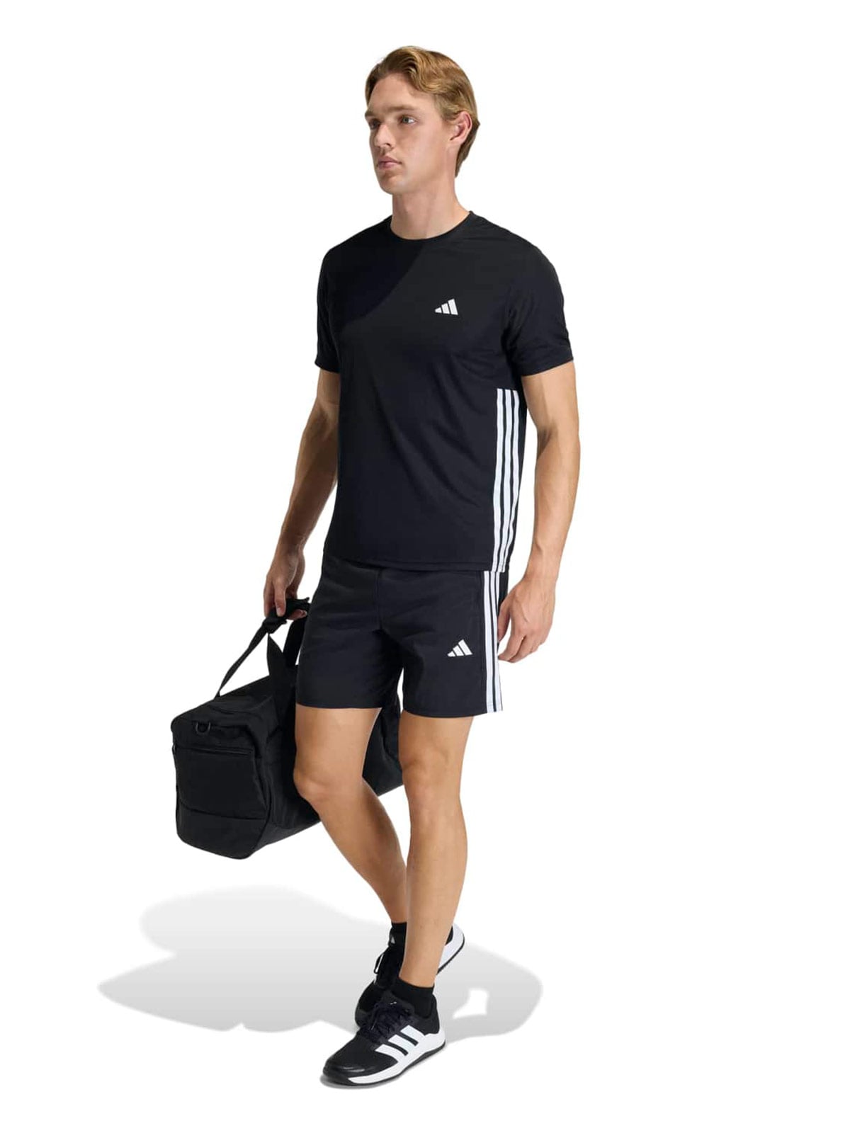 POLO DEPORTIVO MANGA CORTA WORKOUT ESSENTIALS BASE 3 TIRAS HOMBRE ADIDAS - 2
