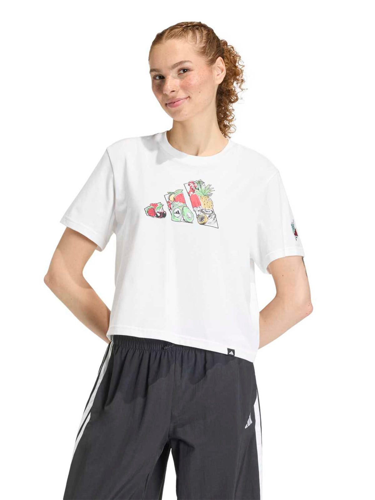 POLO CORTO GRAPHIC FOOD HOLGADO MUJER ADIDAS - 1