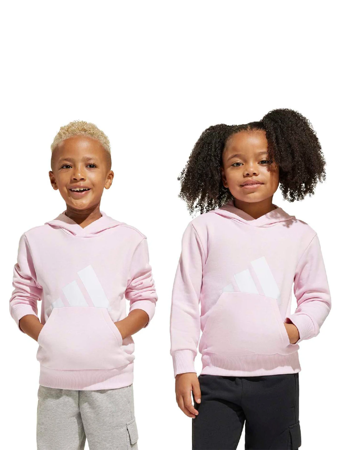 POLERA HOODIE NIÑOS ADIDAS ROSADO ESSENTIALS - 1