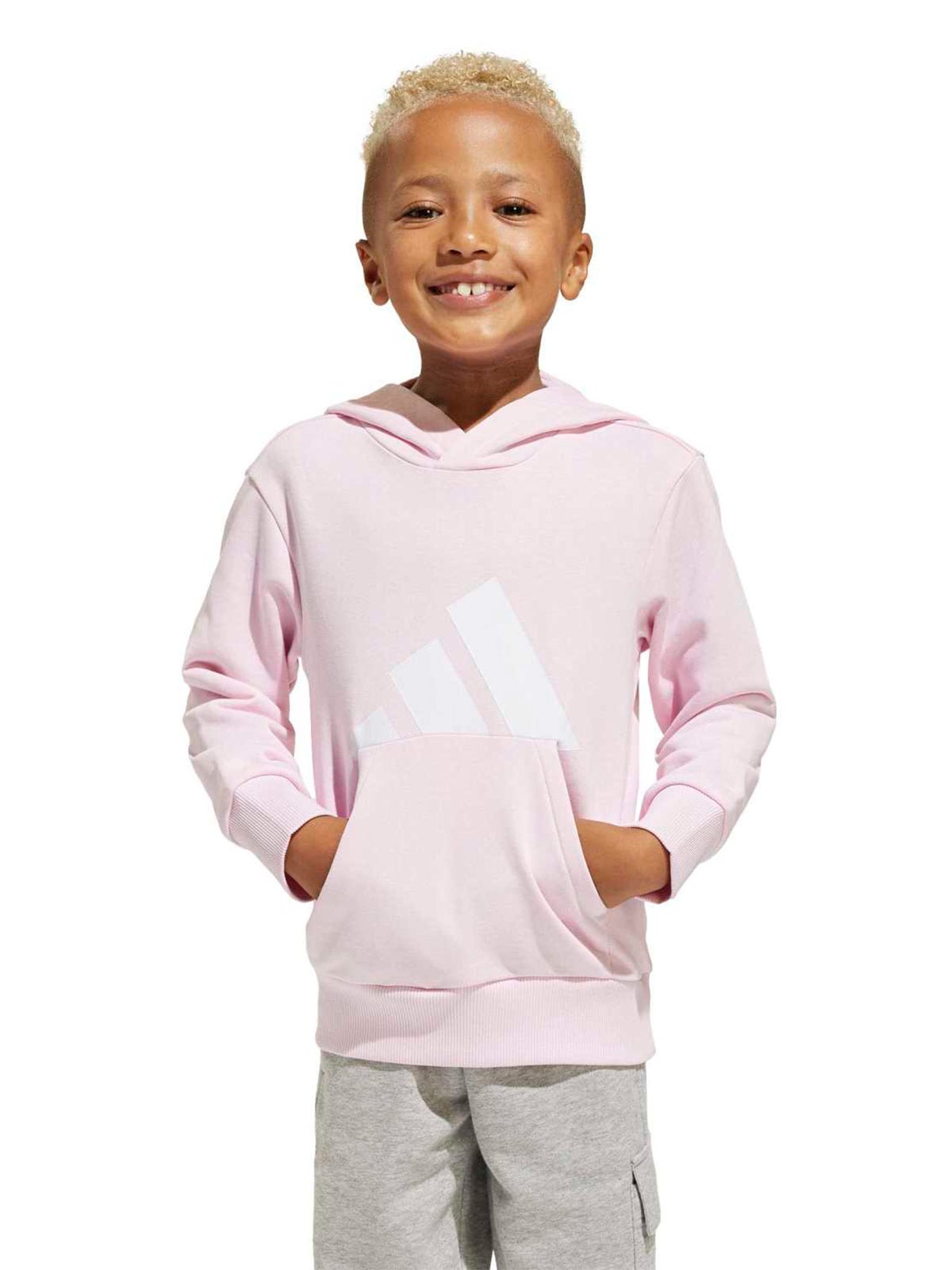 POLERA HOODIE NIÑOS ADIDAS ROSADO ESSENTIALS - 3