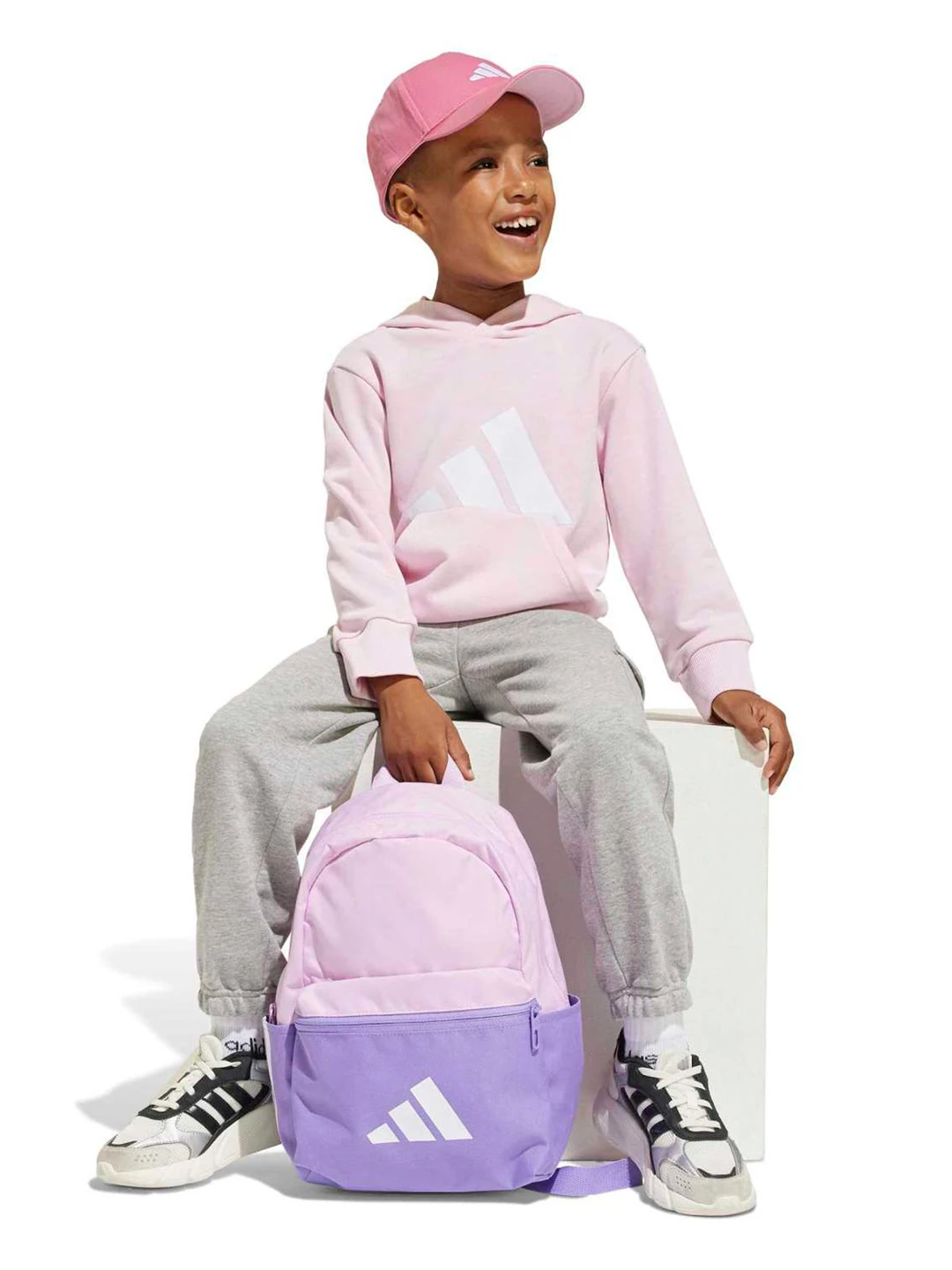POLERA HOODIE NIÑOS ADIDAS ROSADO ESSENTIALS - 6
