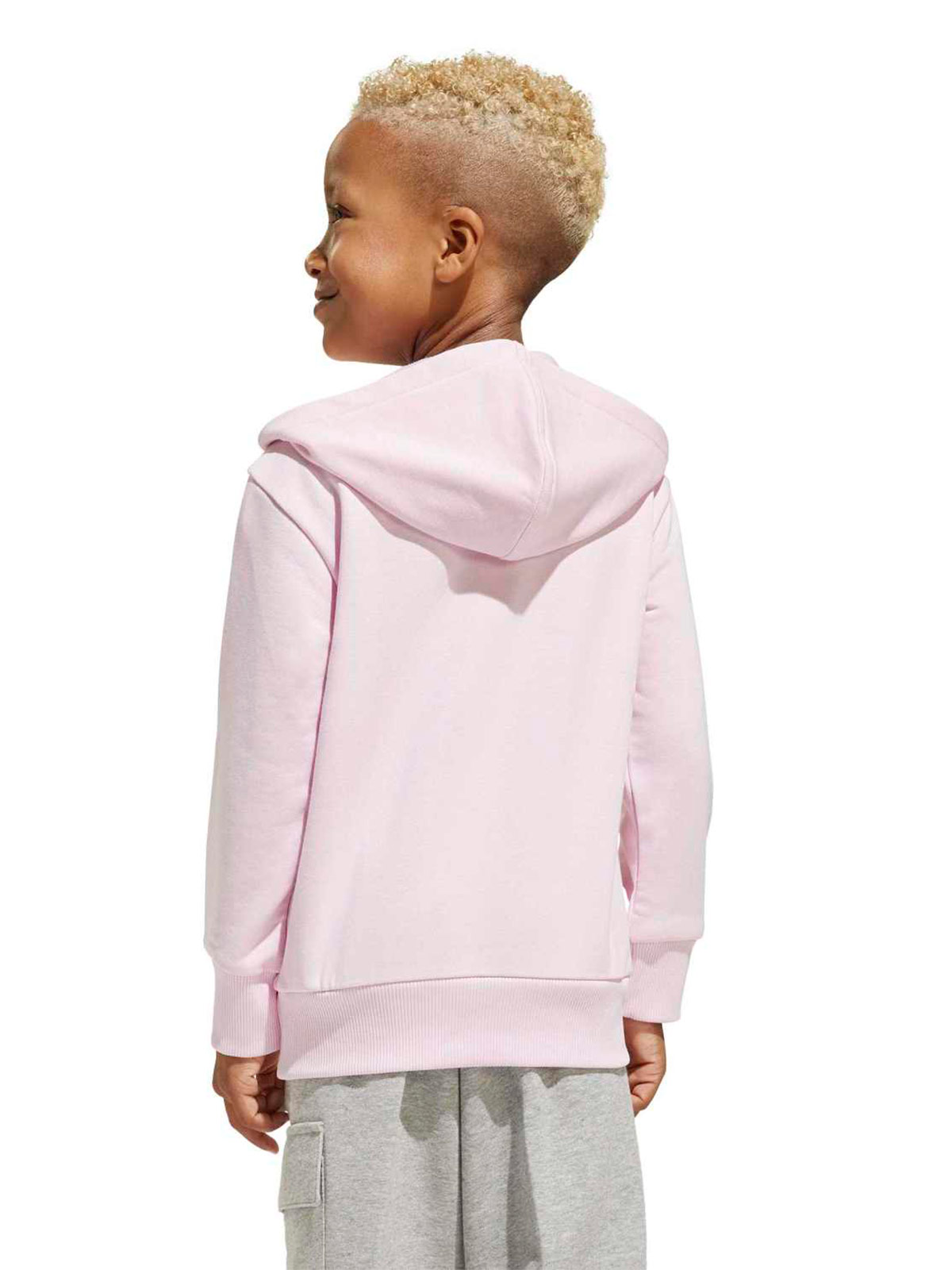 POLERA HOODIE NIÑOS ADIDAS ROSADO ESSENTIALS - 4