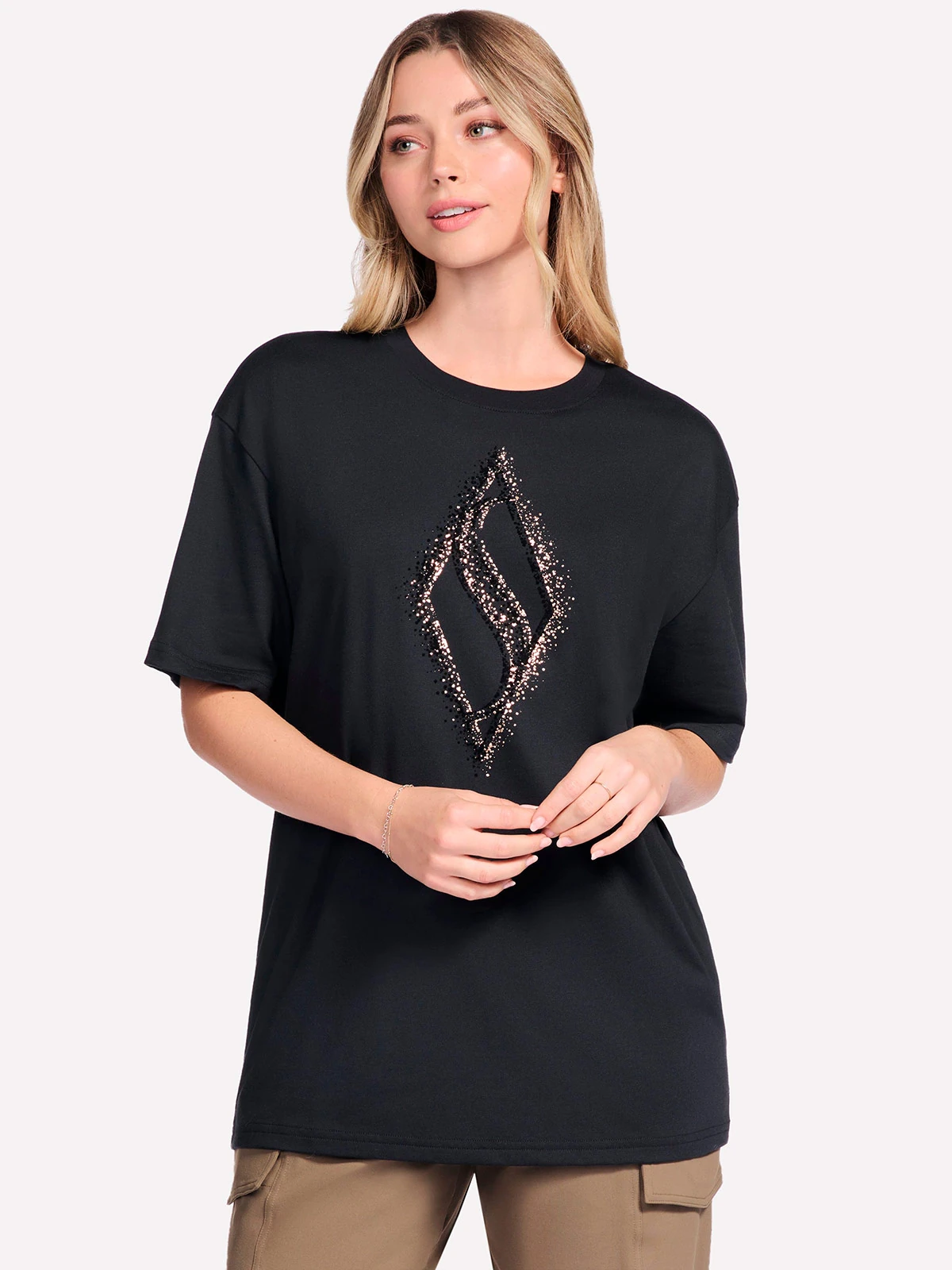 POLERA SKECHERS GOLD SPLATTER DIAMOND SS TEE - 1