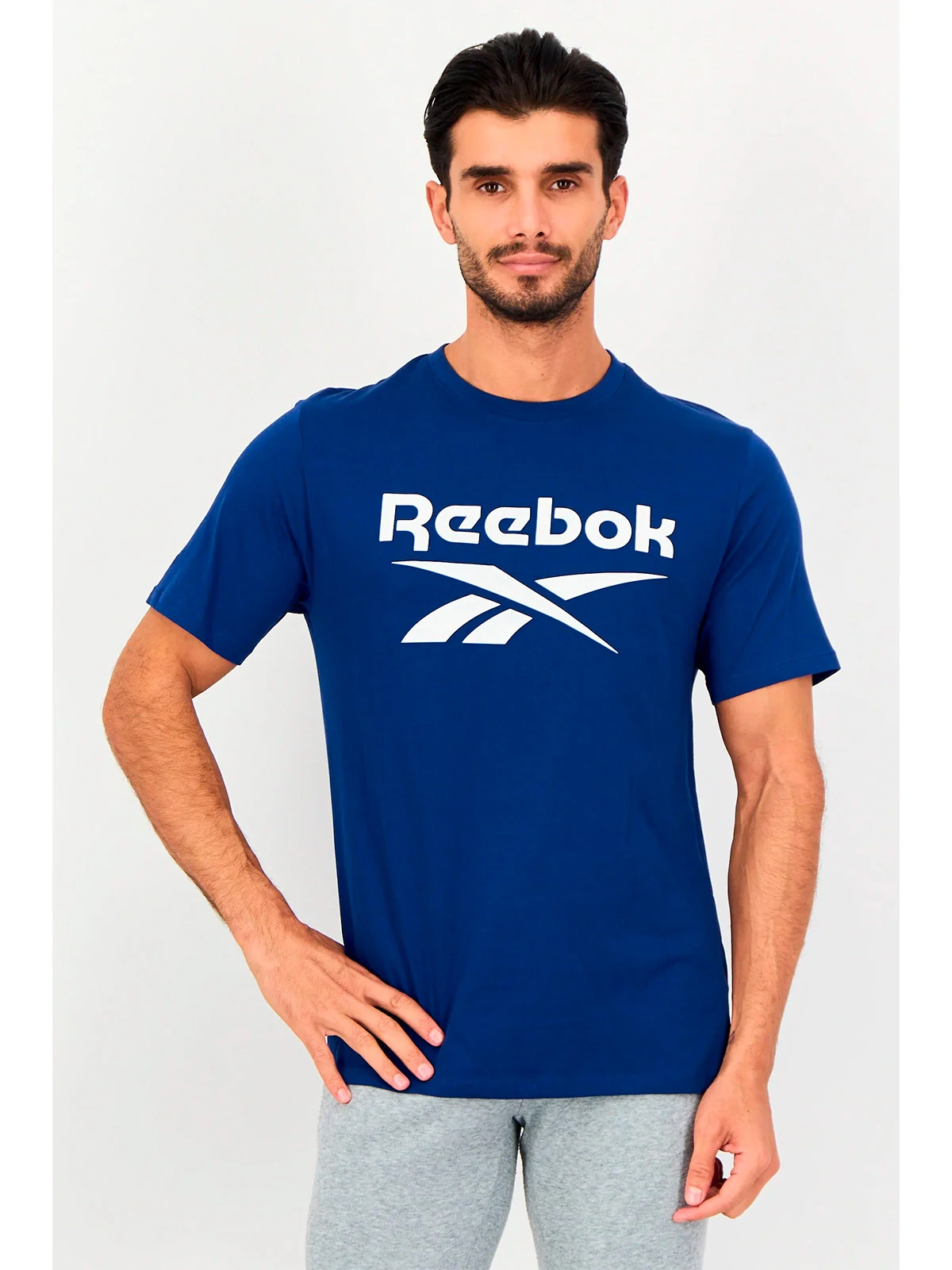 POLO DEPORTIVO HOMBRE REEBOK AZUL BIG LOGO TEE - 1