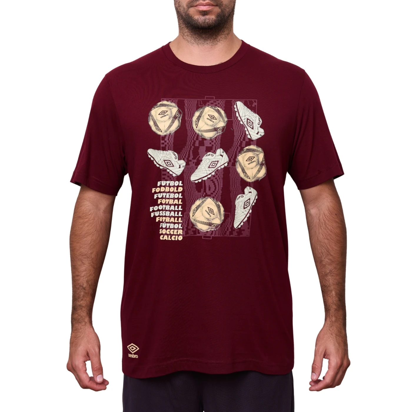 POLO MANGA CORTA ALGODÓN HOMBRE UMBRO GUINDA - 1