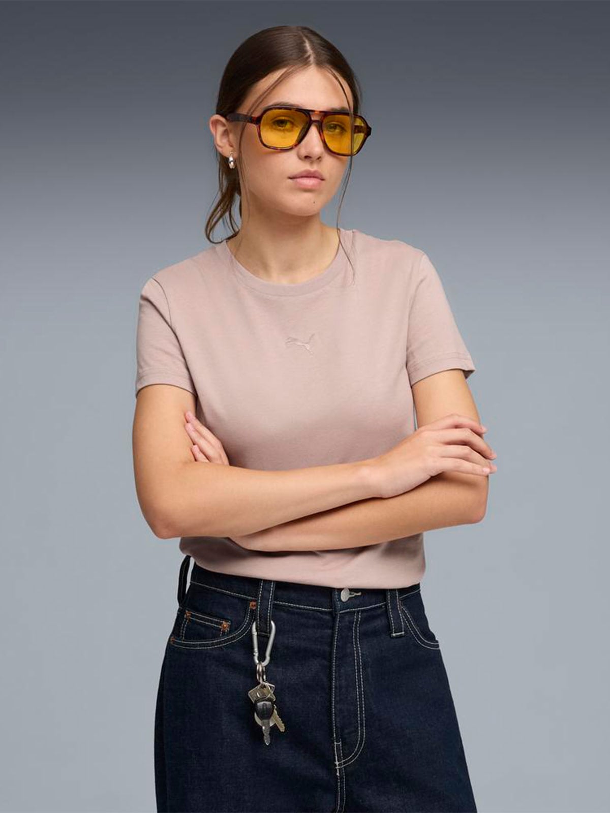 POLO MANGA CORTA ALGODÓN MUJER PUMA ESS CAT LOGO TEE - 1